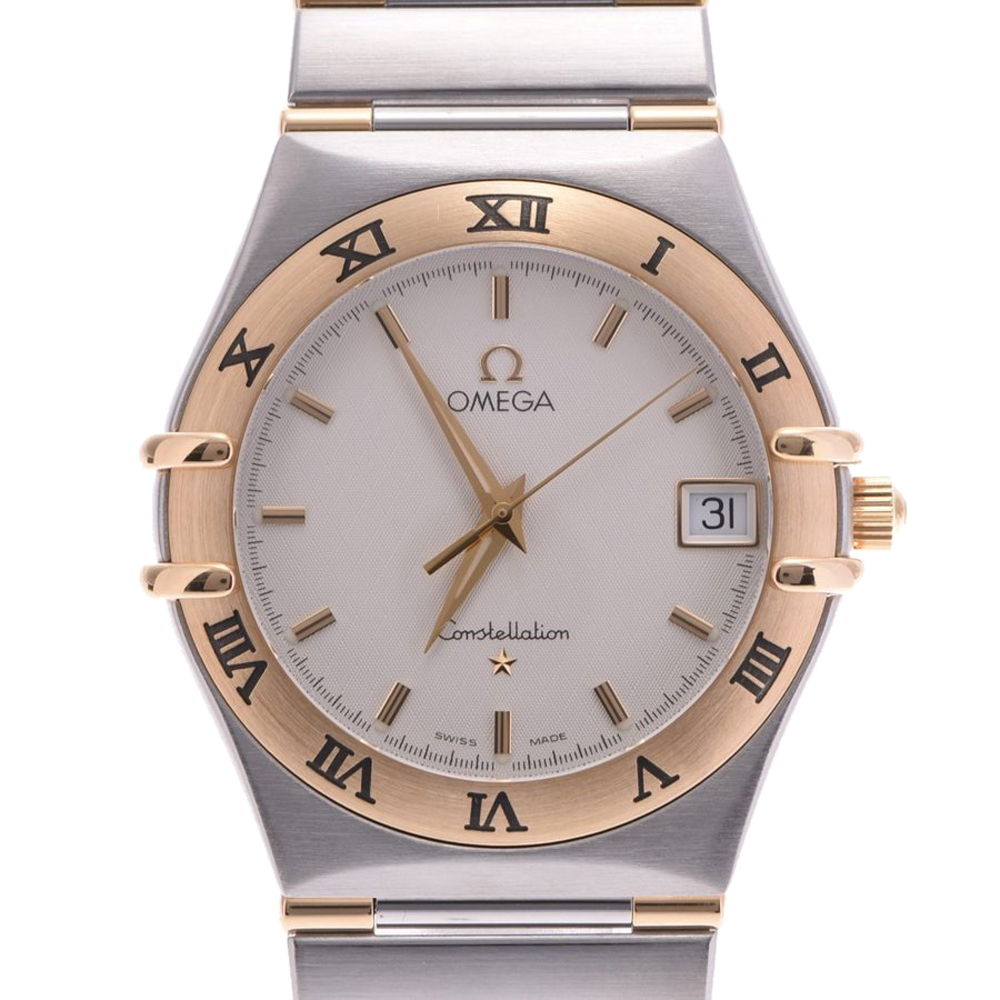 Omega White 18K Yellow Gold And Stainless Steel Constellation 1212.30 Men's Wristwatch  31 MM