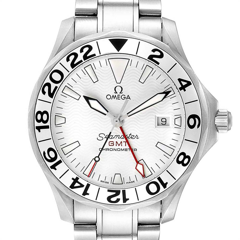 Omega White Stainless Steel Seamaster 