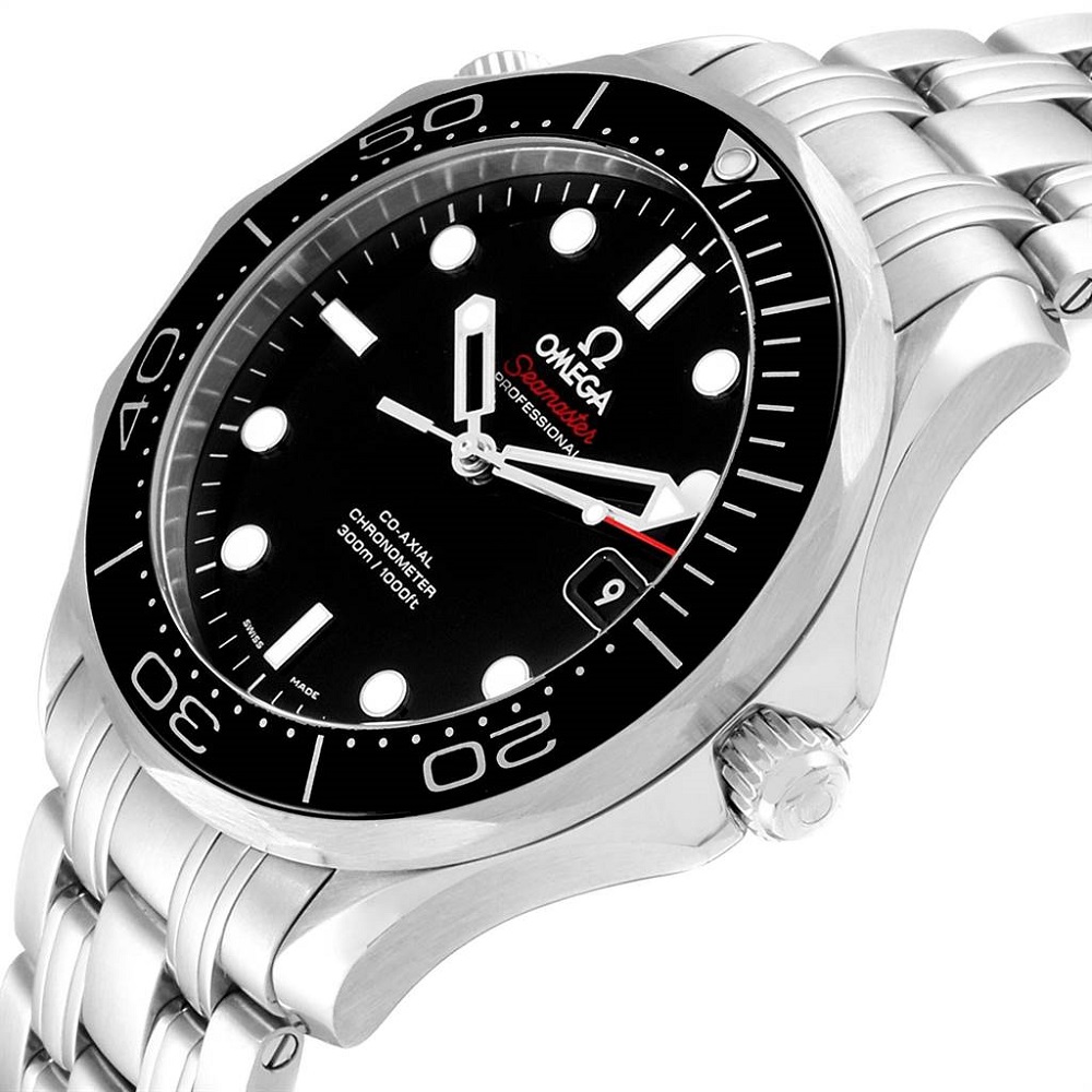 

Omega Black Stainless Steel Seamaster Co-Axial