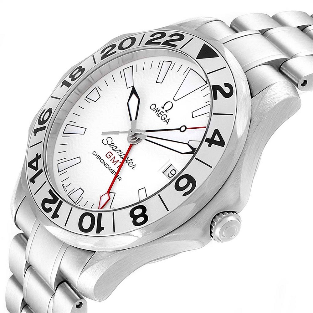 

Omega White Stainless Steel Seamaster GMT