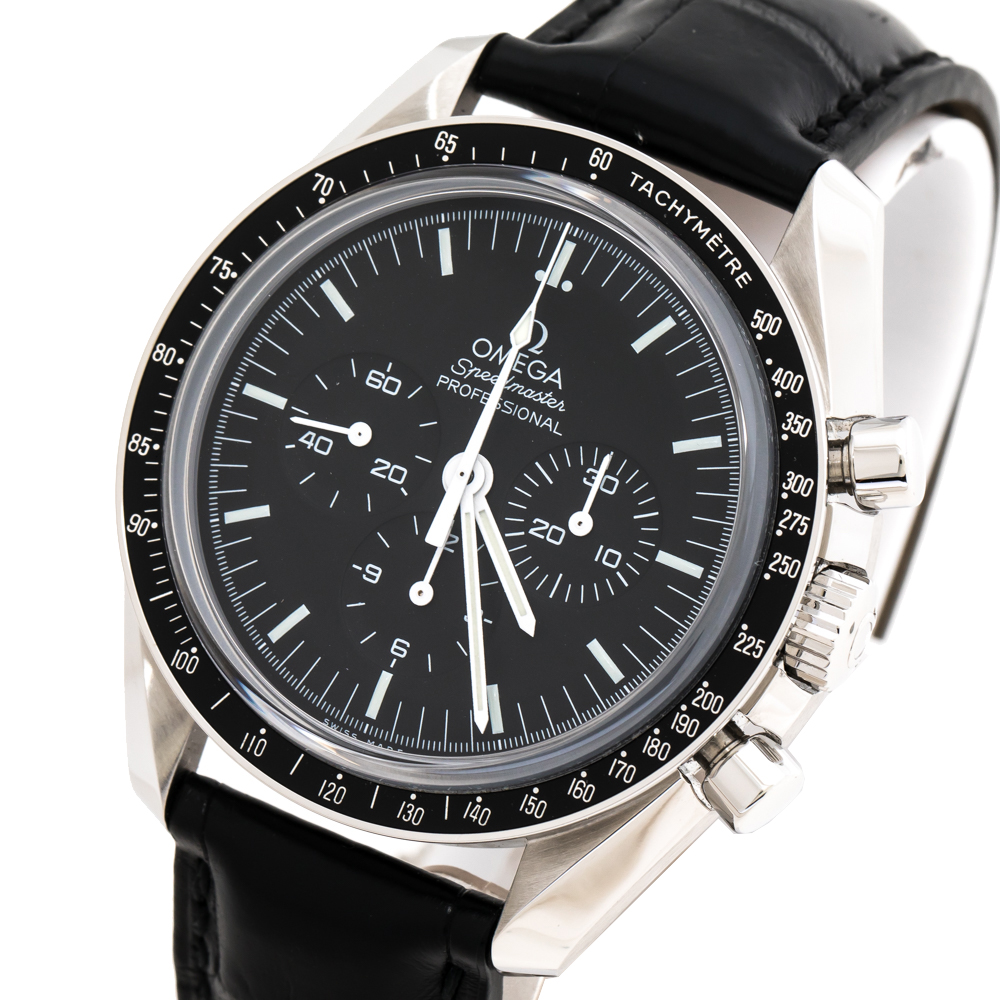 

Omega Black Stainless Steel Speedmaster Legendary Moonwatch