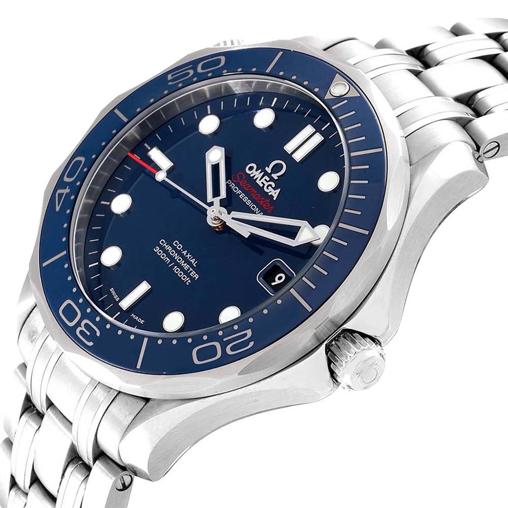 

Omega Blue Stainless Steel Seamaster Diver Co-Axial