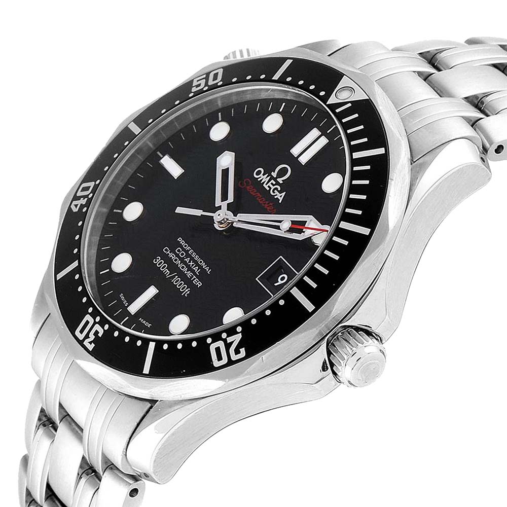 

Omega Black Stainless Steel Seamaster James Bond