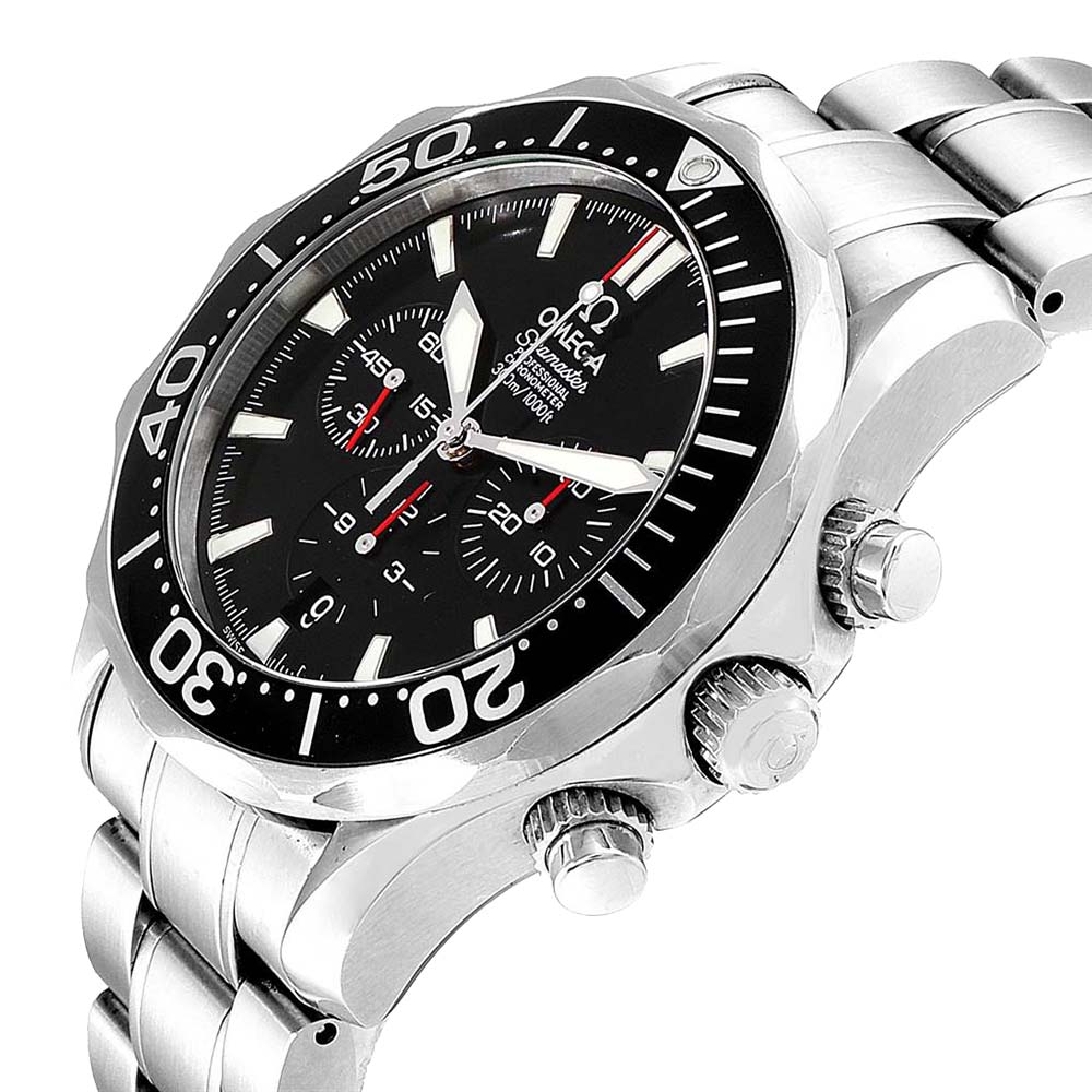 

Omega Black Stainless Steel Seamaster Professional Chronograph