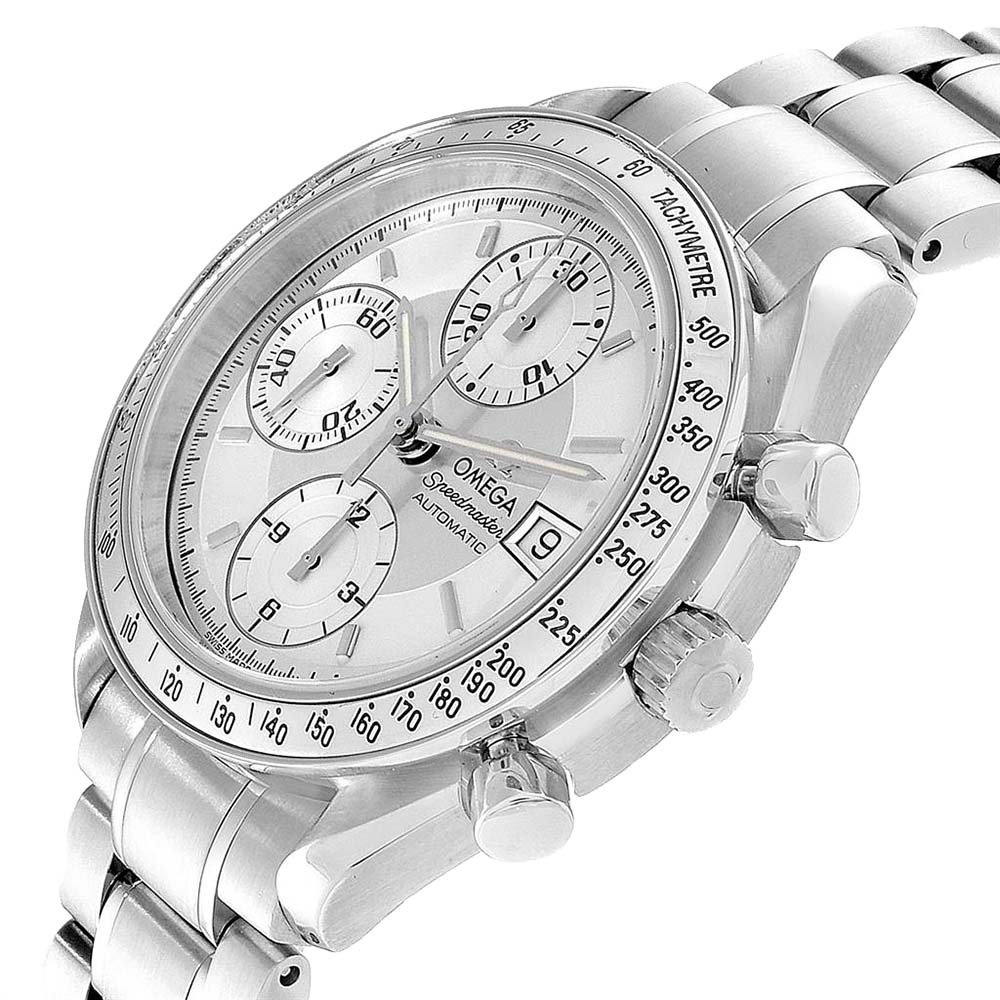 

Omega Silver Stainless Steel Speedmaster Date Automatic