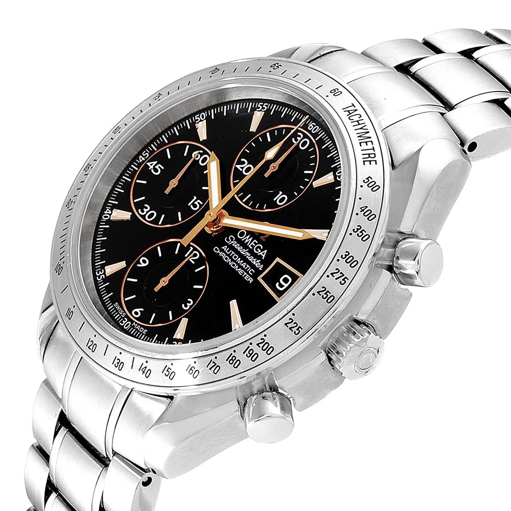 

Omega Black Stainless Steel Speedmaster Date