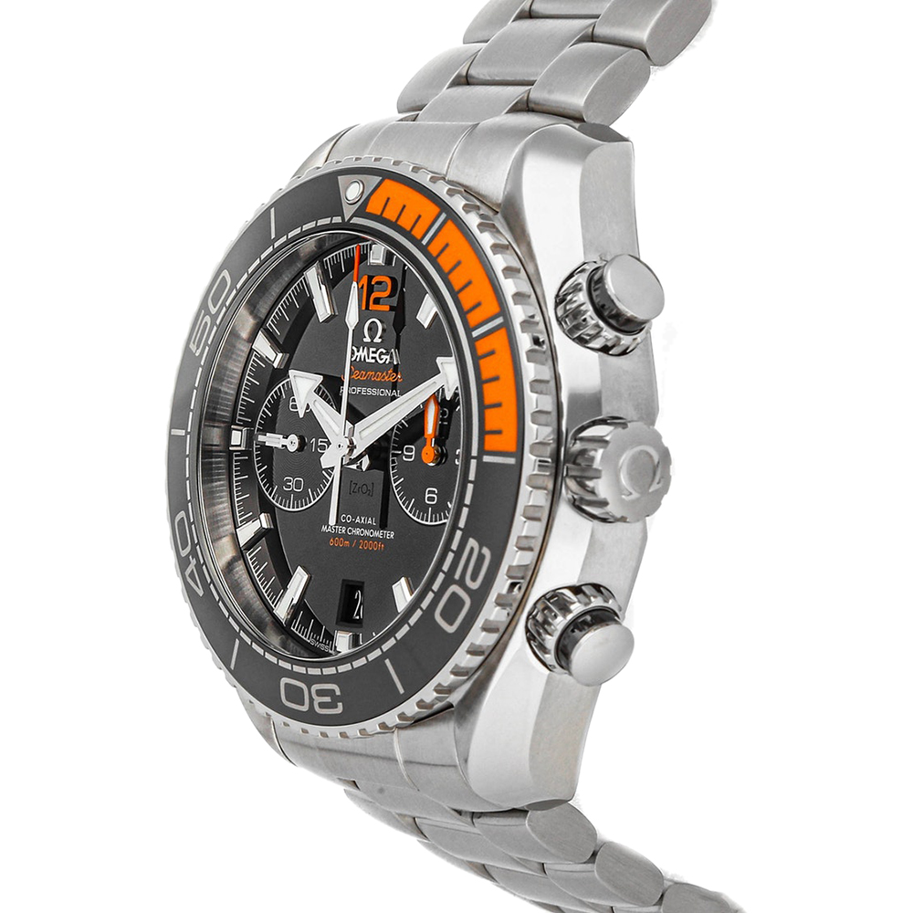 

Omega Black Stainless Steel Seamaster Planet Ocean Chronograph