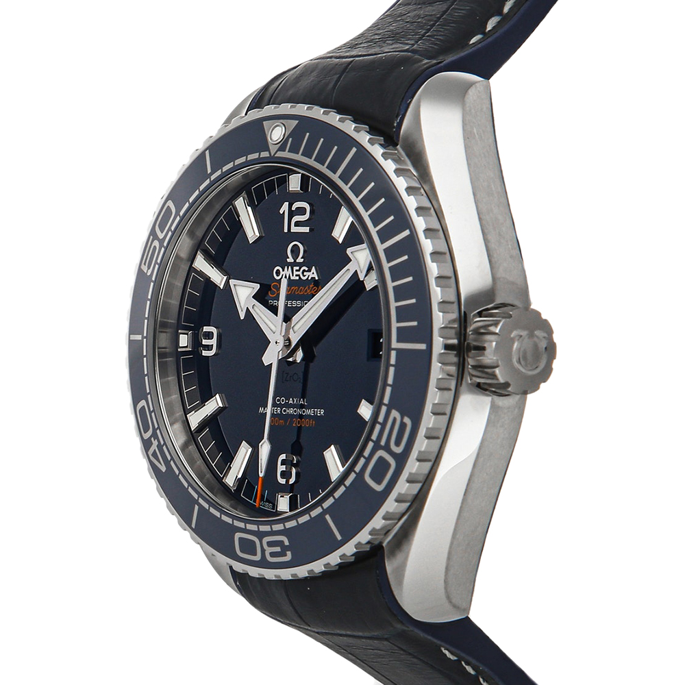 

Omega Blue Stainless Steel Ceramic and Leather Seamaster Planet Ocean