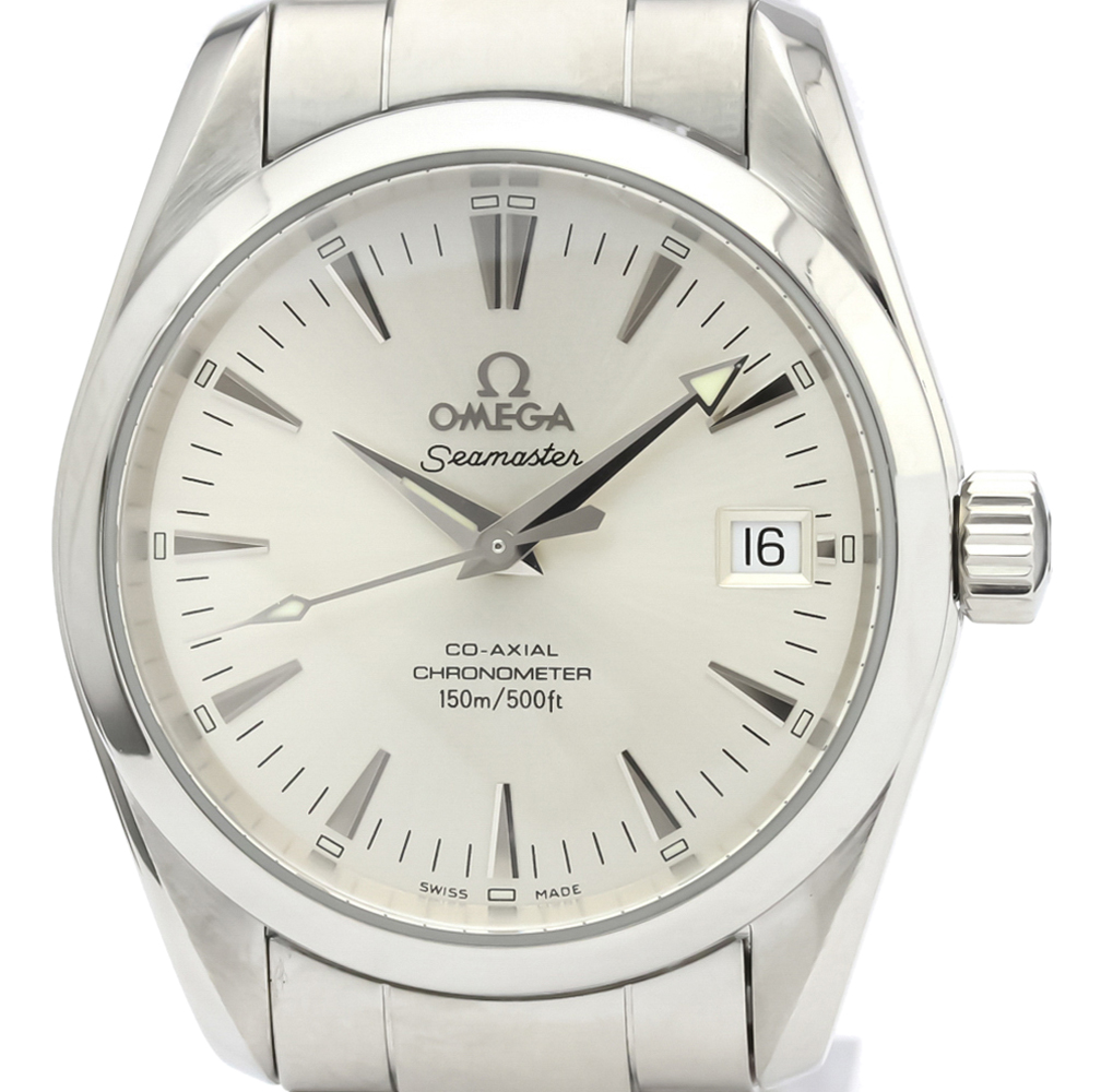 Pre Owned Omega Silver Stainless Steel Seamaster Aqua Terra 2504.30 Men's Wristwatch 36MM