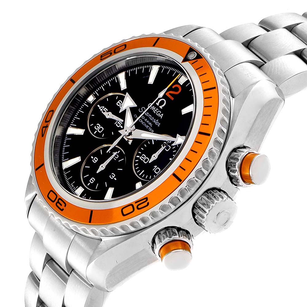 

Omega Black/Orange Bezel Stainless Steel Seamaster Planet Ocean