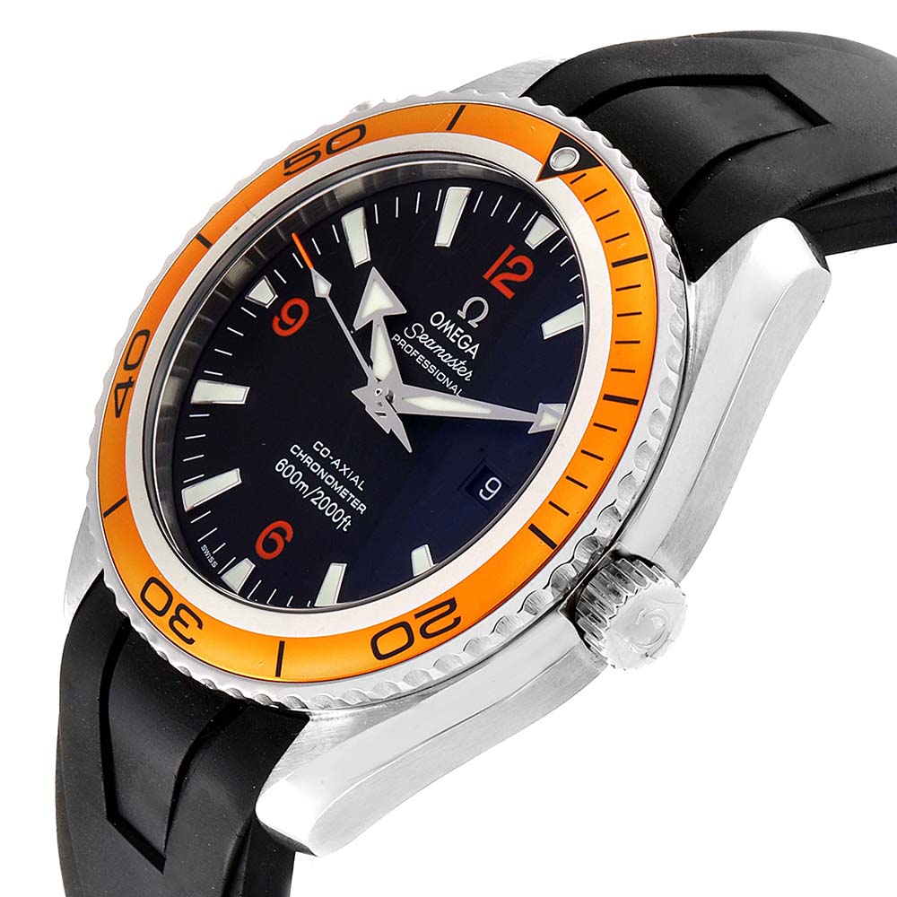 

Omega Black/Orange Bezel Stainless Steel Seamaster Planet Ocean  2908.50.91 Men's Wristwatch 43 MM