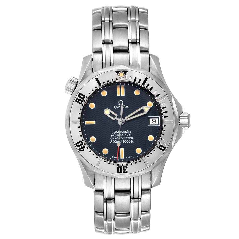Omega Blue Stainless Steel Seamaster 2552.80.00 Men's Wristwatch 36MM