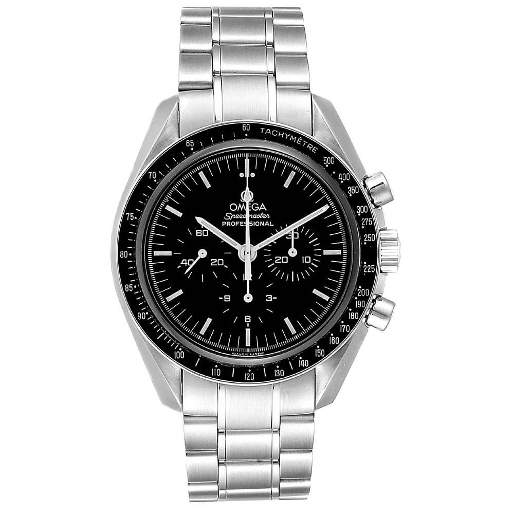 Omega Black Stainless Steel Speedmaster 