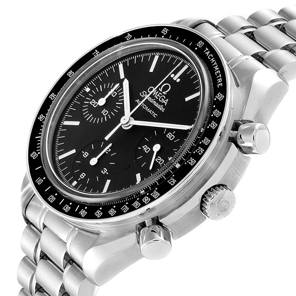 

Omega Black Stainless Steel Speedmaster Automatic