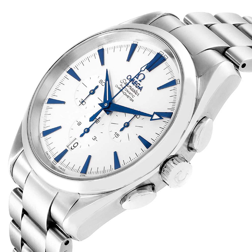 

Omega White Stainless Steel Seamaster Aqua Terra  Chronograph 2512.30.00 Men's Wristwatch 42 MM