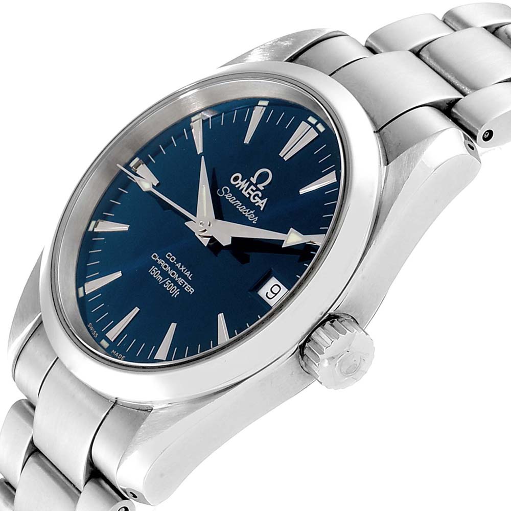 

Omega Blue Stainless Steel Seamaster Aqua Terra Co-Axial Chronometer