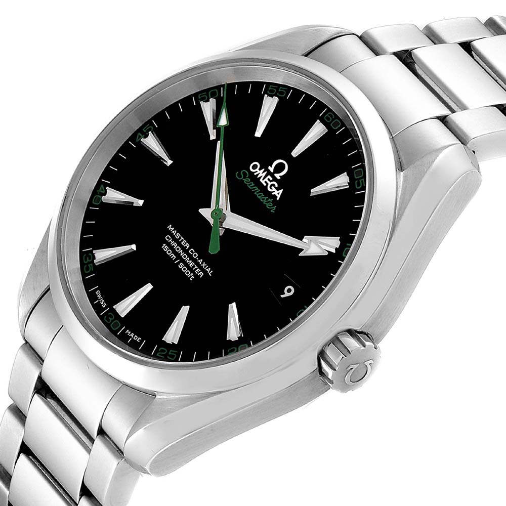 

Omega Black Stainless Steel Seamaster Aqua Terra Golf Edition Watch