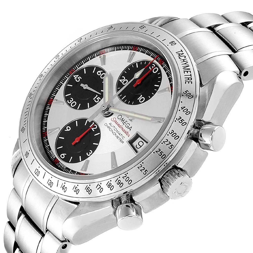 

Omega Silver/Black Stainless Steel Speedmaster Date Chronograph