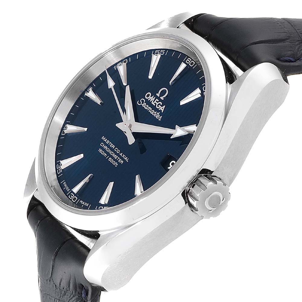 

Omega Blue Stainless Steel Aqua Terra
