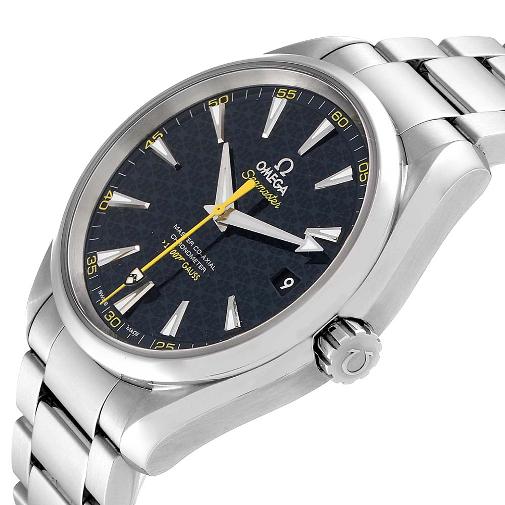 

Omega Blue Stainless Steel Seamaster Aqua Terra James Bond Limited Edition