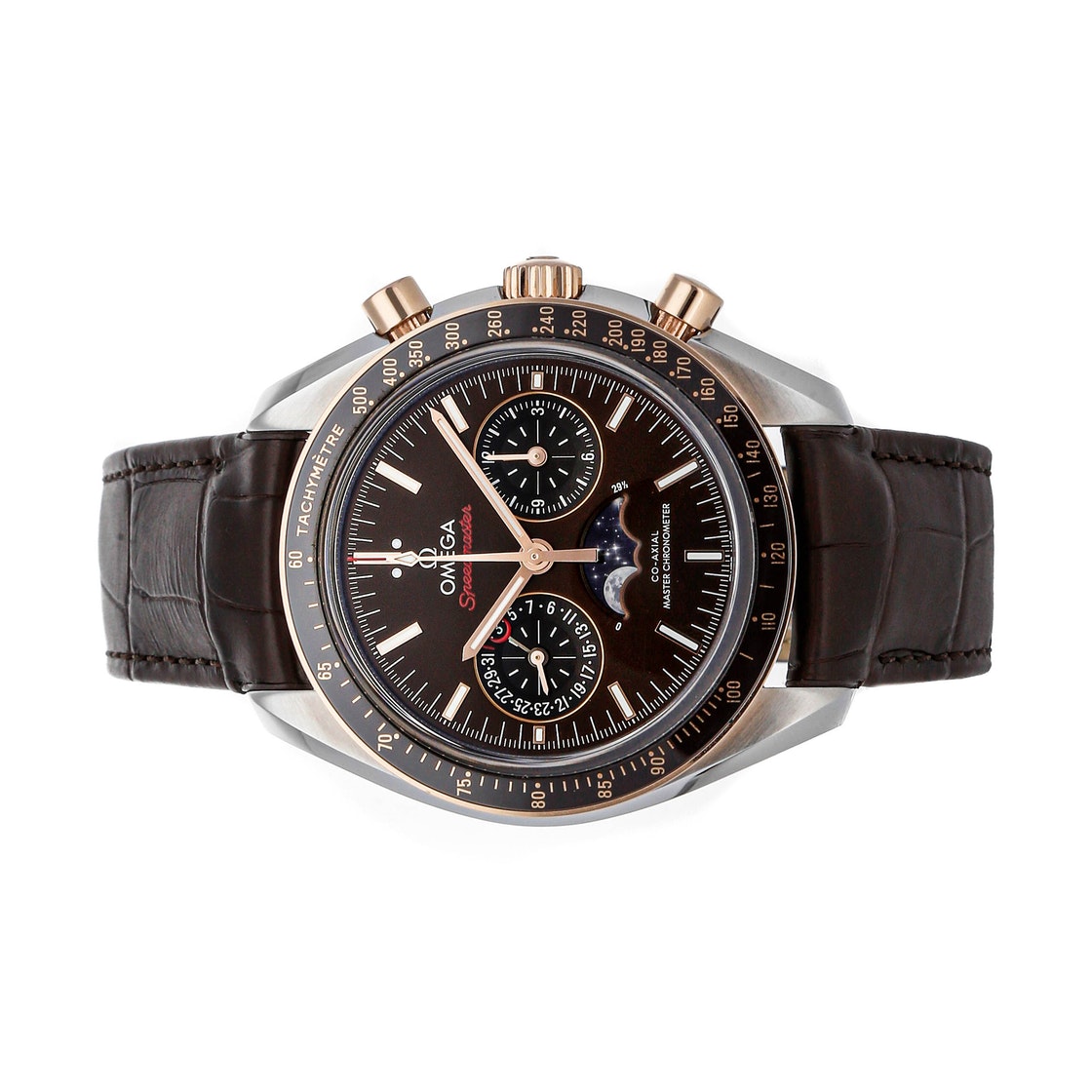 

Omega Brown Stainless Steel Speedmaster Moonwatch Chronograph