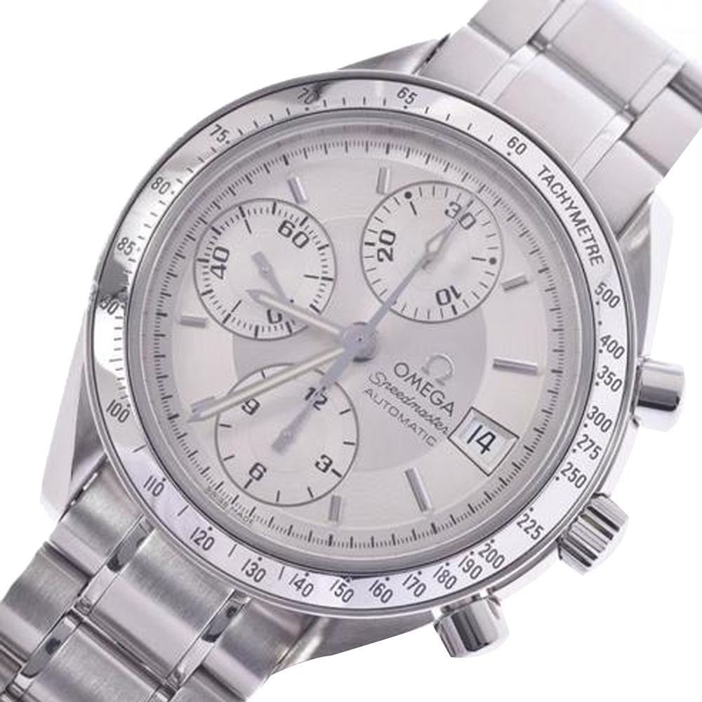 

Omega Silver Stainless Steel Speedmaster Date