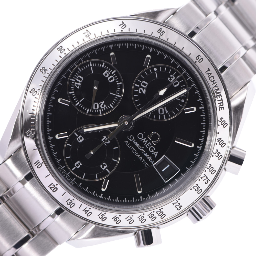 

Omega Black Stainless Steel Speedmaster Date