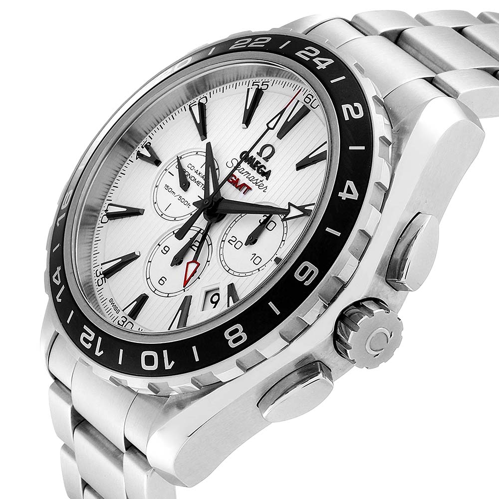 

Omega White Stainless Steel Seamaster Aqua Terra GMT