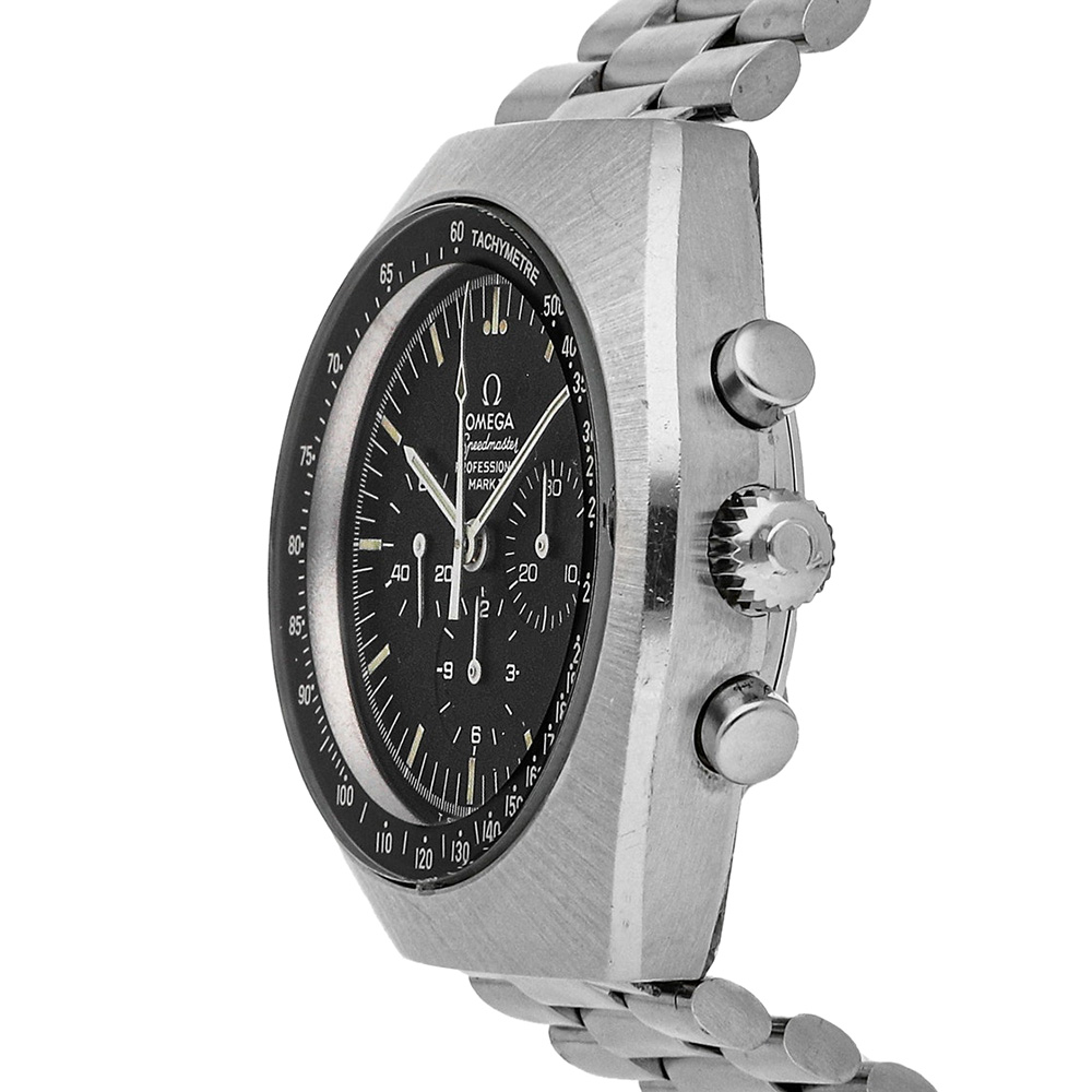 

Omega Black Stainless Steel Speedmaster Mark II Telestop145.037 Men's Wristwatch