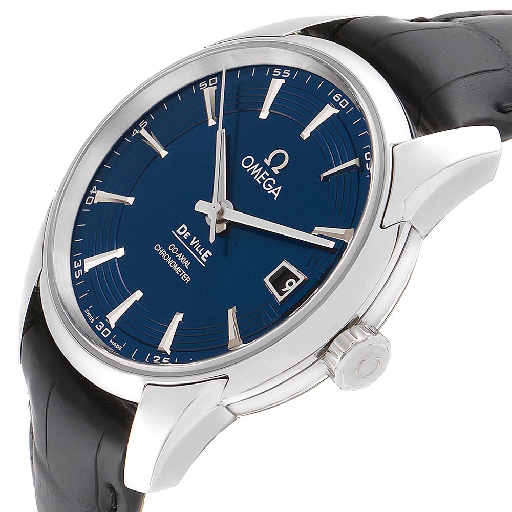 

Omega Blue Stainless Steel DeVille Hour Vision