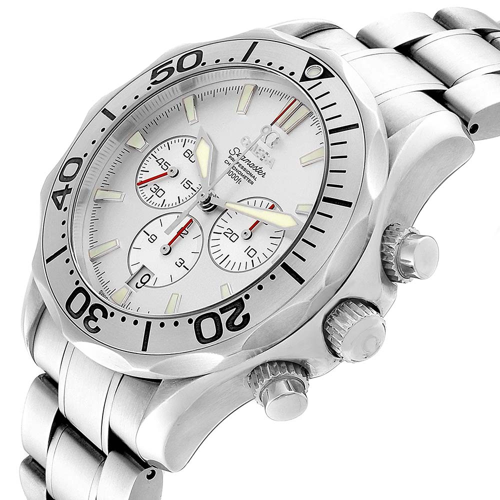 

Omega Silver Stainless Steel Seamaster Special Edition Chronograph