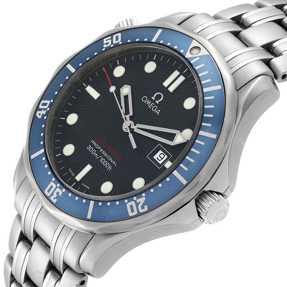 

Omega Blue Stainless Steel Seamaster Bond