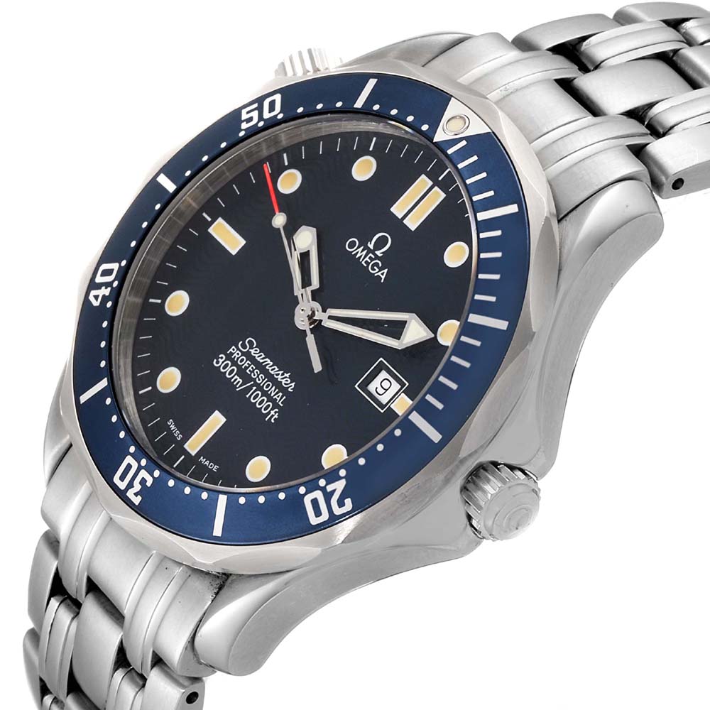 

Omega Blue Stainless Steel Seamaster James Bond