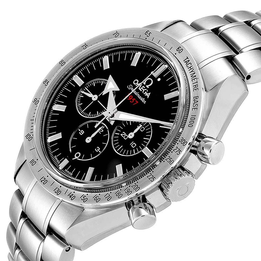 

Omega Black Stainless Steel Speedmaster Broad Arrow