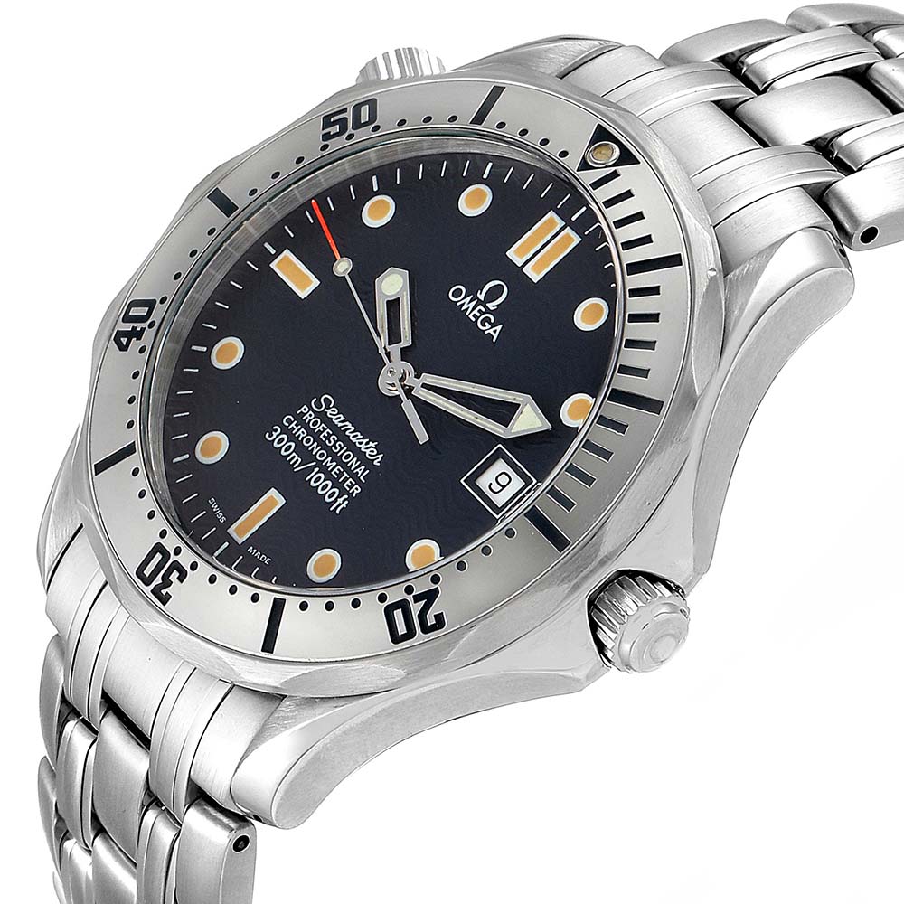 

Omega Blue Stainless Steel Seamaster James Bond