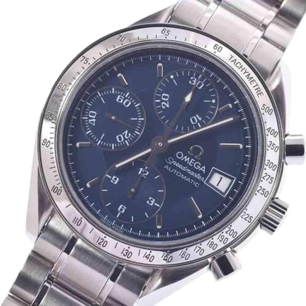 

Omega Blue Stainless Steel Speedmaster Date