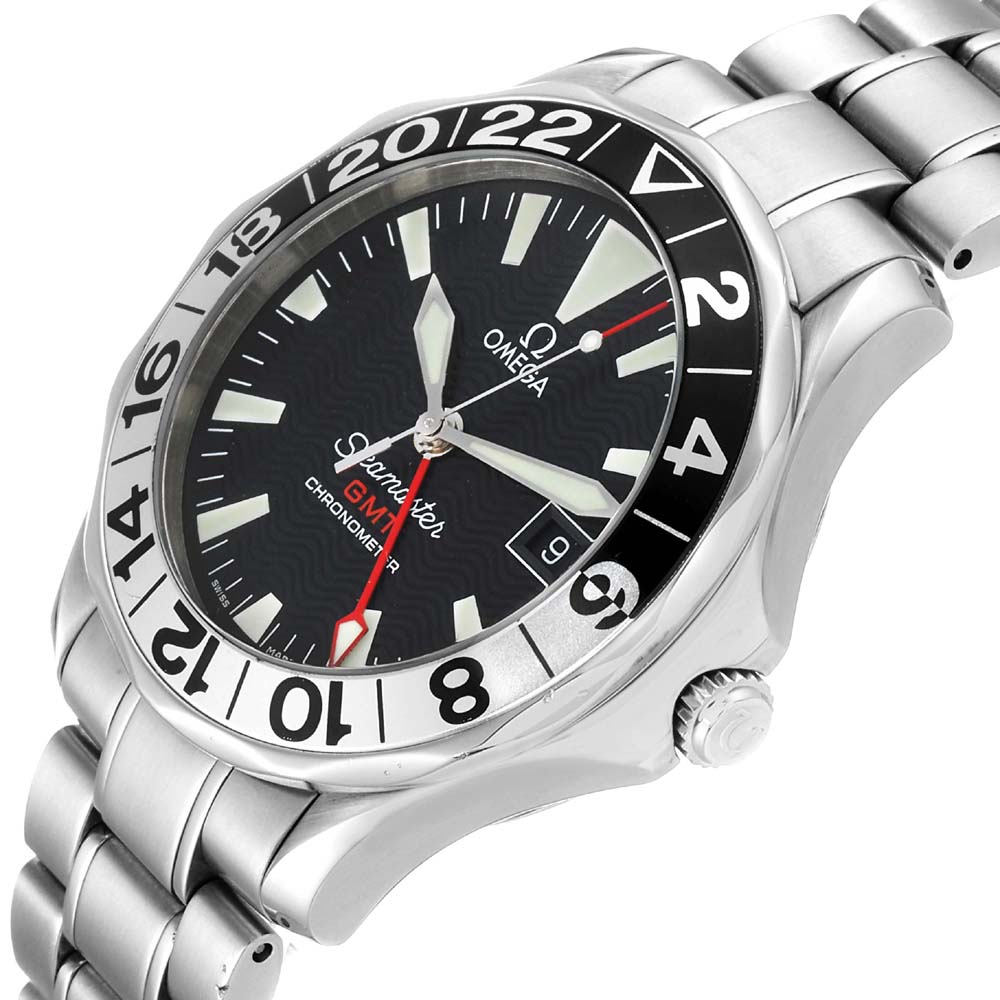 

Omega Black Stainless Steel Seamaster GMT Gerry Lopez Limited Edition 2536.50.00 Men's Wristwatch 41 MM