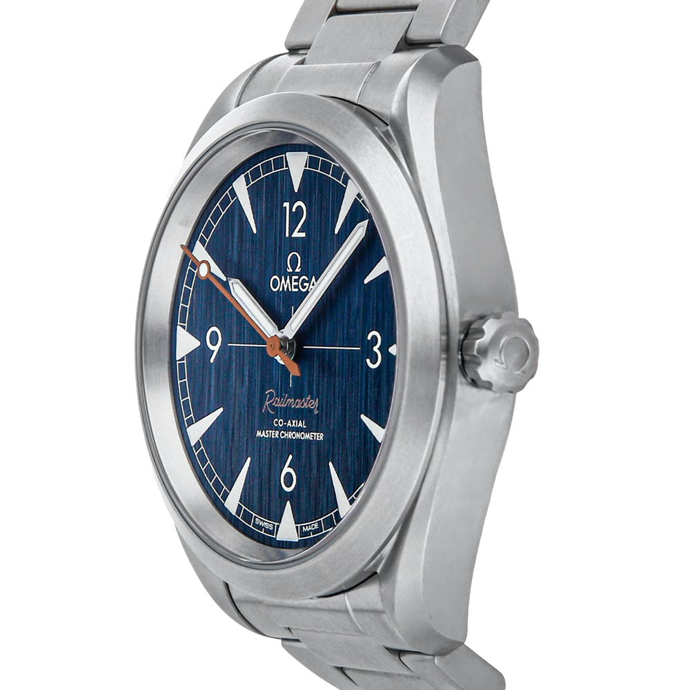 

Omega Blue Stainless Steel Seamaster Railmaster