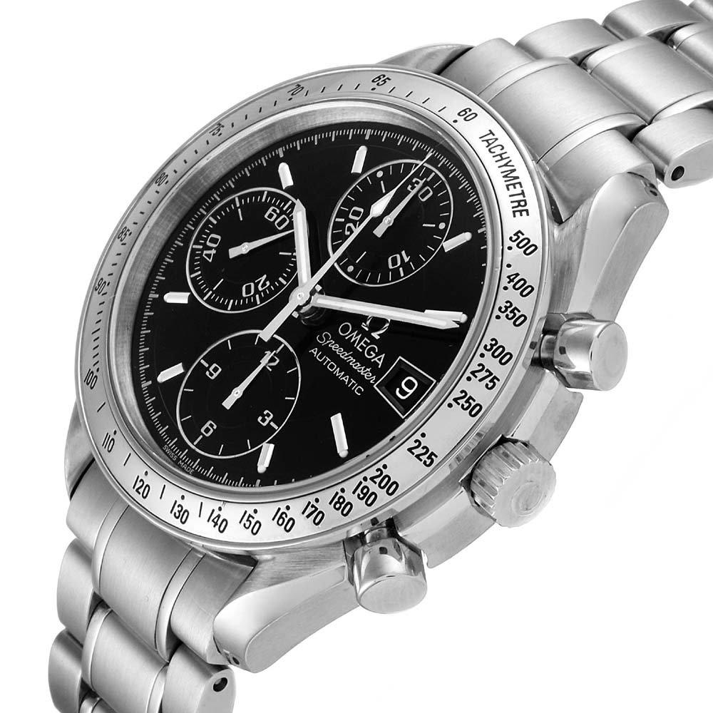 

Omega Black Stainless Steel Speedmaster Date Automatic 3513.50.00 Men's Wristwatch 39 MM