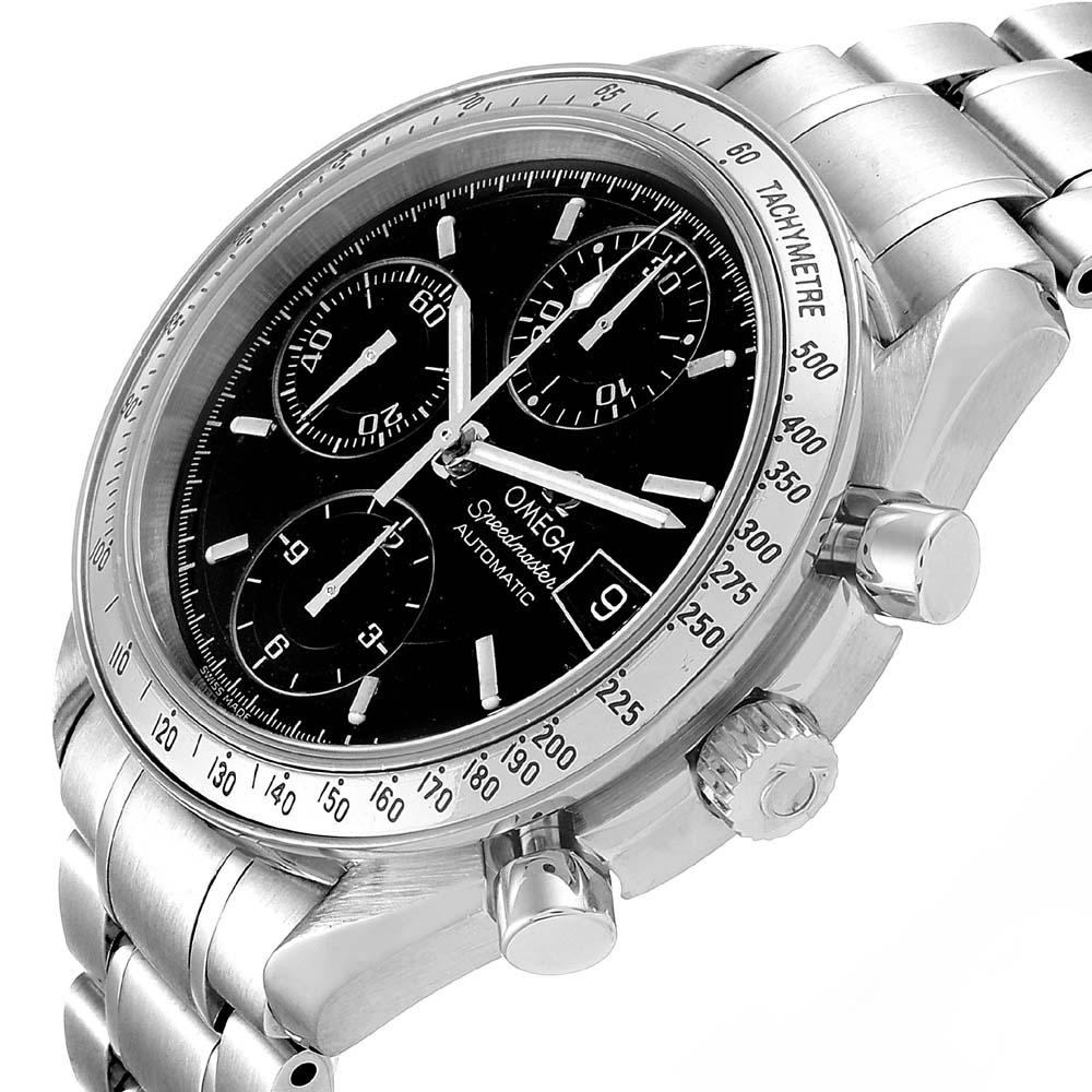 

Omega Black Stainless Steel Speedmaster Date Automatic 3513.50.00 Men's Wristwatch 39 MM