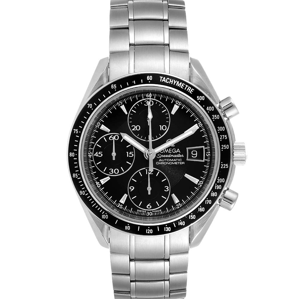 Pre-owned Omega Black Stainless Steel Speedmaster Chronograph 3210.50.00 Men's Wristwatch 40 Mm