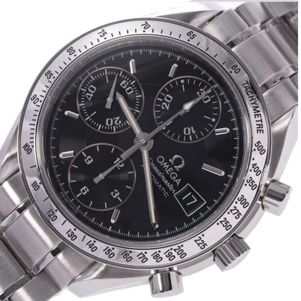 

Omega Black Stainless Steel Speedmaster Date