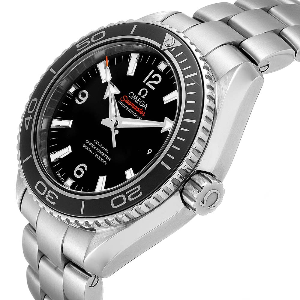 

Omega Black Stainless Steel Seamaster Planet Ocean 600m 232.30.38.20.01.001 Men's Wristwatch 37.5 MM