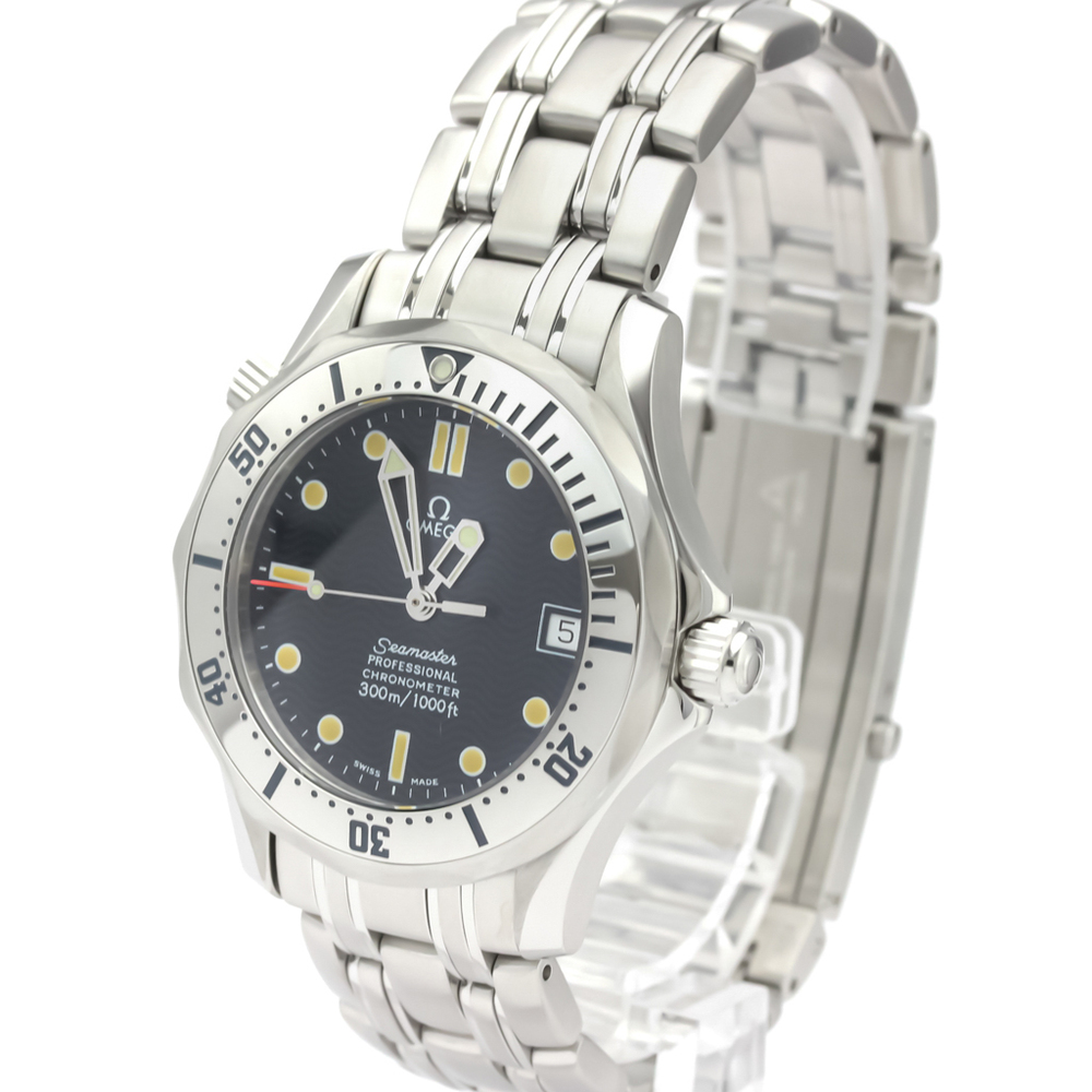 

Omega Blue Stainless Steel Seamaster Professional 300M 2552.80 Men's Wristwatch 36 MM