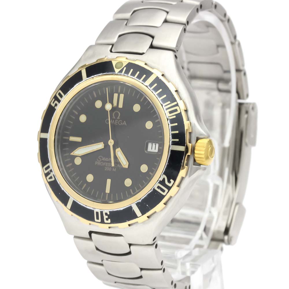 

Omega Black 18K Yellow Gold And Stainless Steel Seamaster Professional 396.1042 Men's Wristwatch 36 MM