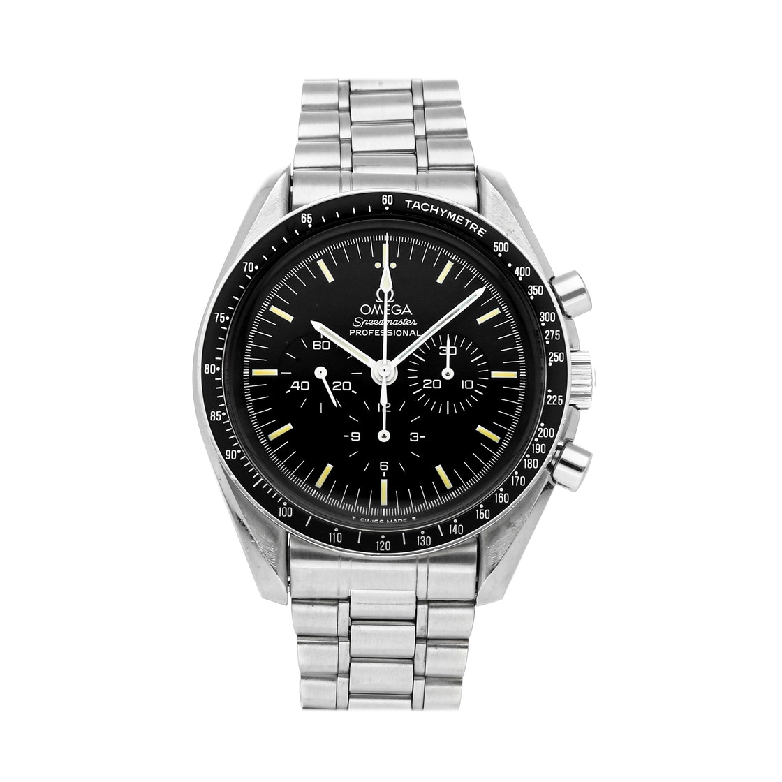 Pre-owned Omega Black Stainless Steel Speedmaster Moonwatch 145.022 Men's Wristwatch 42 Mm