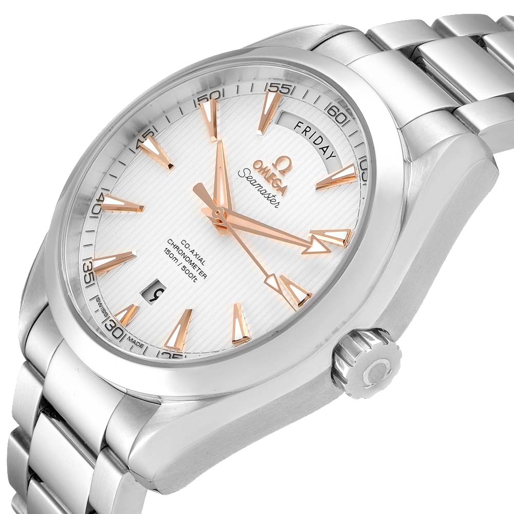 

Omega Silver Stainless Steel Aqua Terra 150m Co-Axial 231.10.42.22.02.001 Men's Wristwatch 41.5 MM