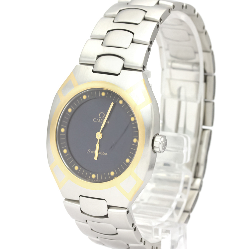 

Omega Black 18K Yellow Gold And Stainless Steel Seamaster Polaris Digital Men's Wristwatch 32 MM