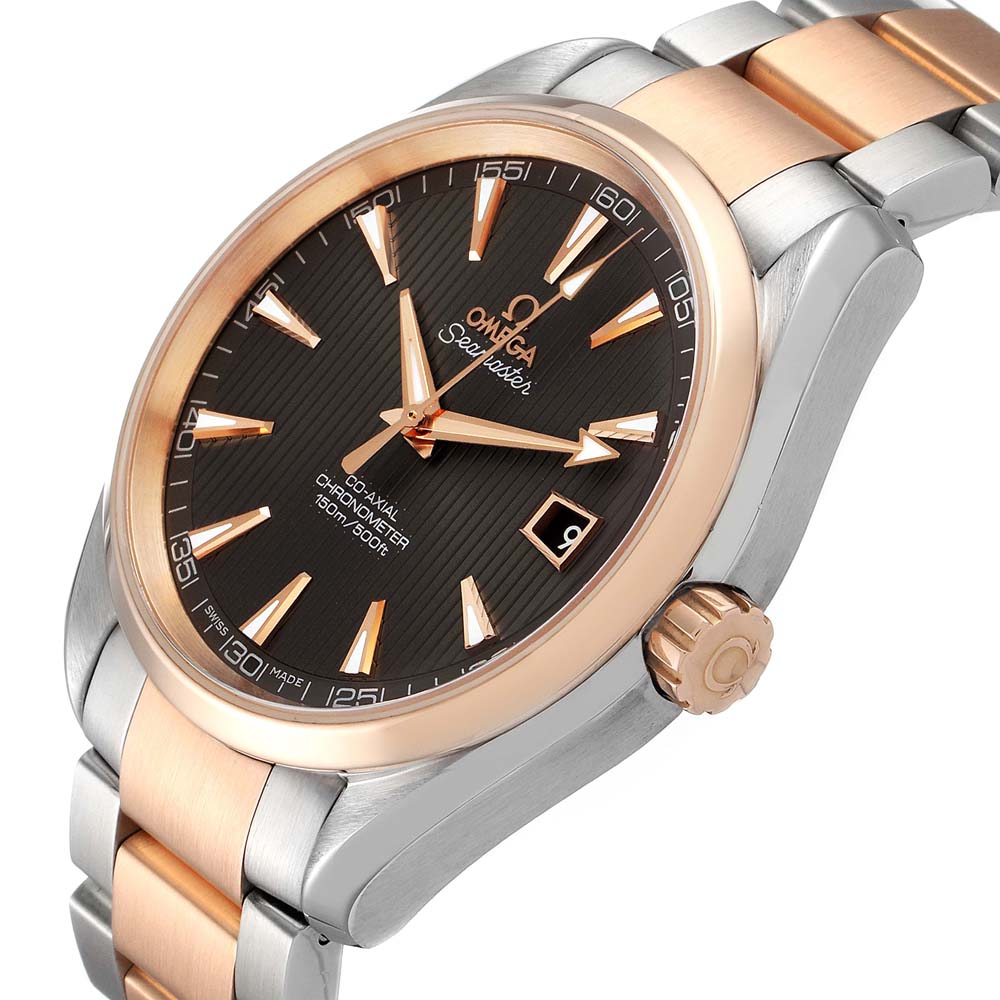 

Omega Brown 18K Rose Gold And Stainless Steel Seamaster Aqua Terra 231.20.42.21.06.001 Men's Wristwatch 41.5 MM