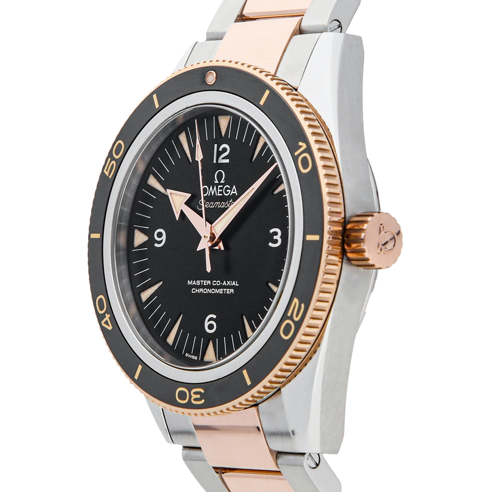 

Omega Black 18K Rose Gold And Stainless Steel Seamaster 300m 233.20.41.21.01.001 Men's Wristwatch 41 MM
